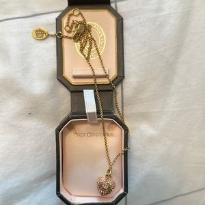 Juicy Couture gold and pink heart necklace